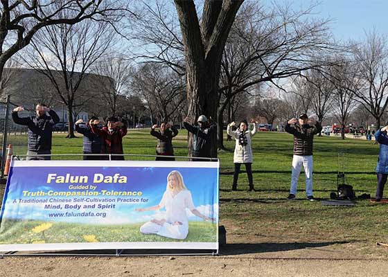 Image for article Washington D.C.: Tourists Learn Meditative Exercises at National Mall