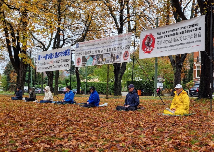 Image for article Belgium: Peaceful Protest in Front of Chinese Embassy Exposes the Communist Regime’s Persecution of Falun Dafa