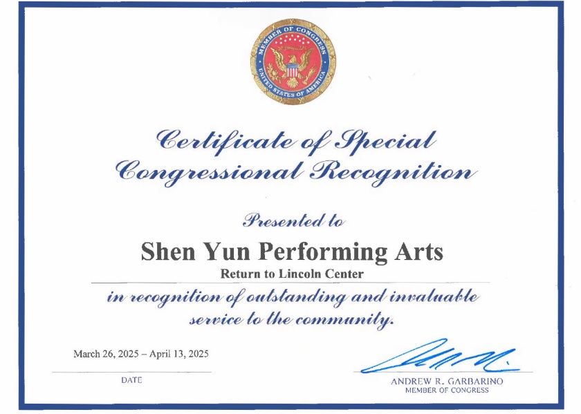 Image for article Shen Yun Welcomed Back to New York with Recognitions from Elected Officials: “Inspire Future Generations”