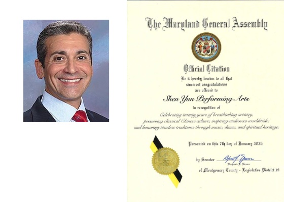 Image for article Maryland State Senator Issues Citation Congratulating Shen Yun Performing Arts