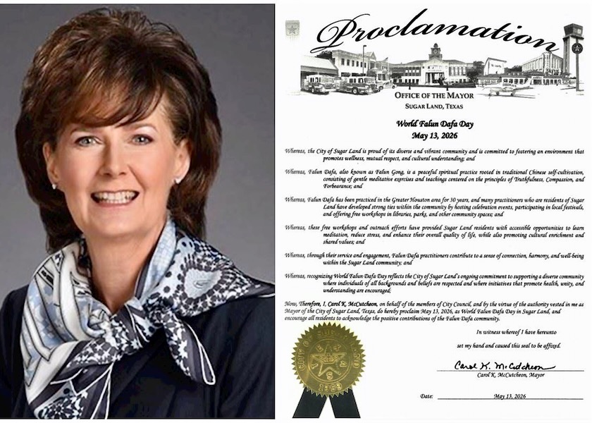 Image for article City of Sugar Land, Texas, Proclaims Falun Dafa Day