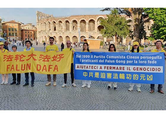Image for article Verona, Italy: Raising Awareness of the Persecution in China During the Sino-Italian Business Dialogue Forum